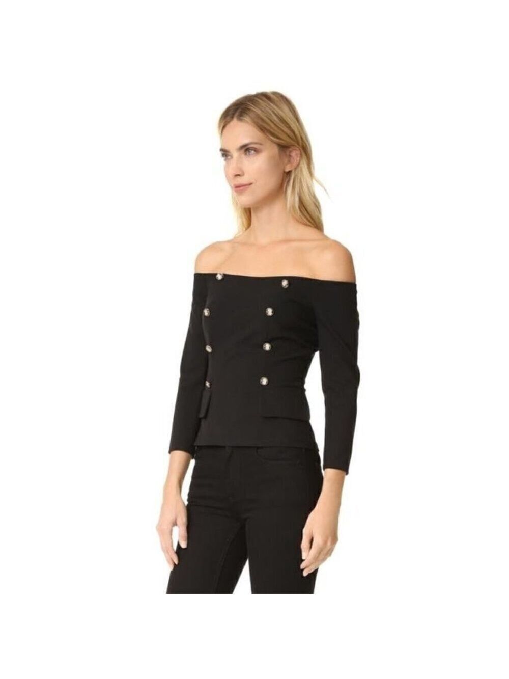 NWT Line & Dot | Cecil Button-Front Off-the-Shoulder Blouse